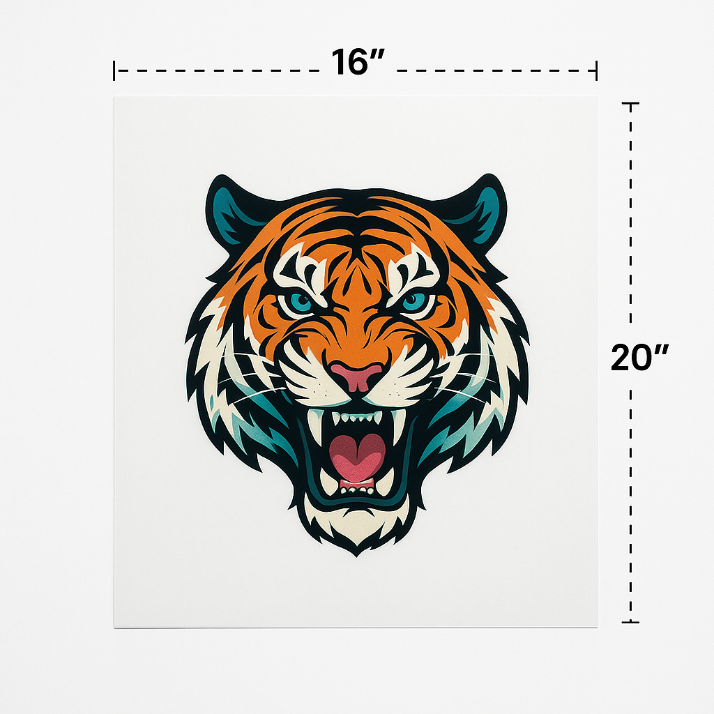16x20 inch jumbo DTF transfer sheet - large direct to film heat transfer printed by Inked Mesh
