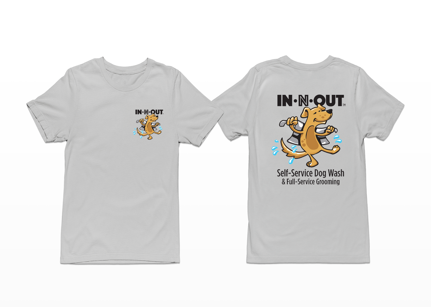 In N Out Self-Wash Doggie Tee – Heather Grey